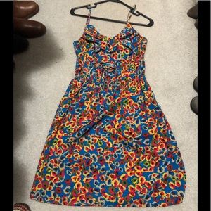 Red camel spaghetti strap sundress